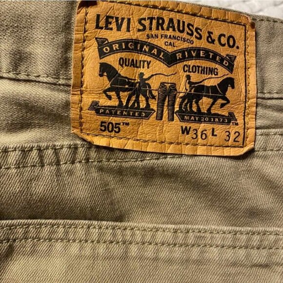 Levi’s 505 Khaki Jeans Size 36 X 32 - Picture 4 of 5